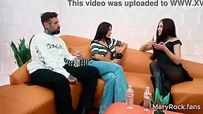 lena the plug joins adam22 for wet threesome with deepthroat, anal riding and cum-swapping