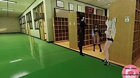 Three hot girls dominate you with sexy feet footjobs in vrchat orgy