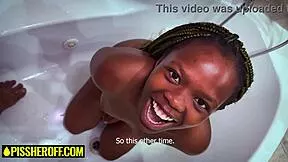 damn cute ebony teen 18+ soaks in piss slurping huge white cock pov deepthroat facefuck homemade