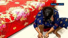 wet hairy bangladeshi teen's juicy pussy gets licked and fucked hard by neighbor in bedroom