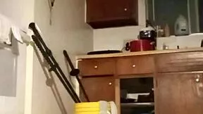 i love sharing my petite gf's big natural tits bouncing in homemade workout pov