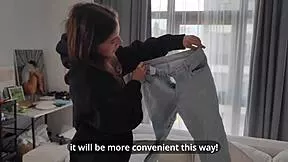 Step-daddy catches me fingering asshole in jeans now punishes tight hole rough creampie taboo