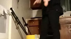 i love sharing my petite gf's big natural tits bouncing in homemade workout pov