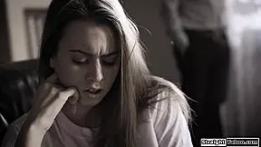 psychiatrist grabs troubled brunette teen for deepthroat facefuck domination