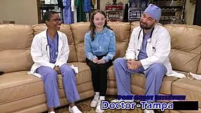 Dr Tampa examines Serena Morgan's virgin ass with close-up anal fingering in clinic
