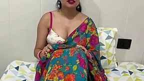 indian stepmom's dirty hindi talk roleplay in kitchen gets horny deepthroat