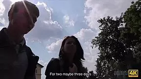 hunt4k. hot brunette tourist licks stranger's cock for cash in hidden cam pov pickup