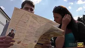 hunt4k. hot brunette tourist licks stranger's cock for cash in hidden cam pov pickup