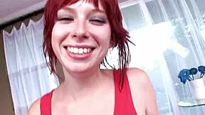 zoey nixon 19yo redhead with big natural tits pov deepthroats huge cock swallows load