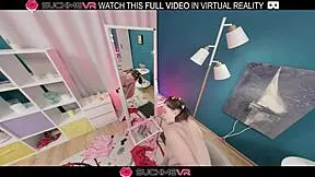 wanna see busty rebecca nikson ride her lover's cock doggystyle in vr?