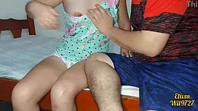 Stepsister seduces with wet pussy close-up first time fuck