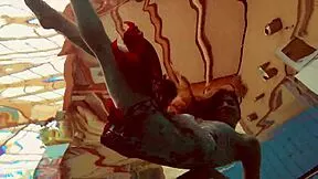 hairy russian brunette teen marketa swims underwater at pool 😍💦🌊