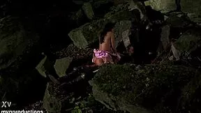 seductive princess gets wet pussy filled riding big cock outdoors