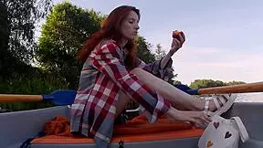 Redhead Nude by the Lake