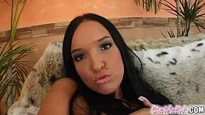 Slim babe fingers shaved pussy solo hard