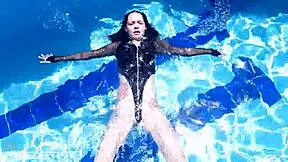 imagine latex jessica bunny submerged teasing her wet pussy underwater