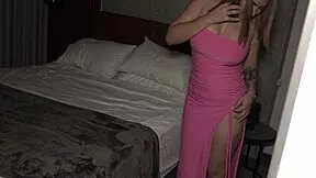 stepson spies stepmom's big natural tits during flirty phone ass shaking call