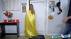 Bailey Base and Dani Blu Lick Old Man's Cock on Halloween Night