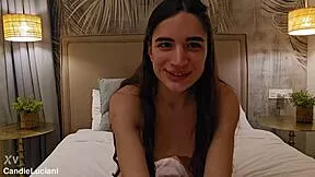 A young brunette masturbates sensually in Malaga