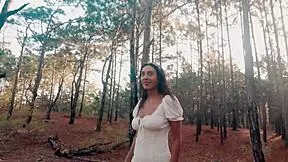 A walk in forest turns into deepthroat bbc suck 😈🌳