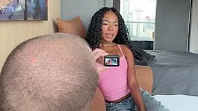 skinny brazilian housewife tattoos flash as she drops lingerie for black bull's huge cock in job interview