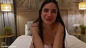 A young brunette masturbates sensually in Malaga