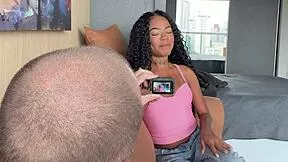 skinny brazilian housewife tattoos flash as she drops lingerie for black bull's huge cock in job interview