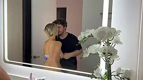 all natural big tits bounce wildly as cas summer rides luke cooper hard in front of mirror