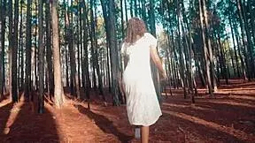 A walk in forest turns into deepthroat bbc suck 😈🌳