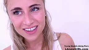 blonde teen squirts hard during anal fucking creampie at intense photoshoot casting interview audition