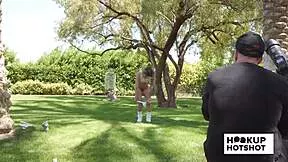 behind scenes jesse pony flashes her petite tits during steamy photoshoot