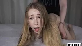 petite college teen couldnt stop cumming from rough threesome blowjob bent over doggystyle monster cock domination bedroom