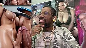 Trans teen jerks huge cock and cums while milf tits explode!