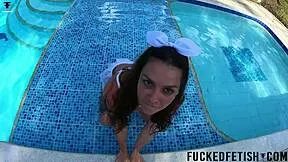 Yessica Bunny's Petite Tits and Big Ass Shine in Wetlook Pool Threesome