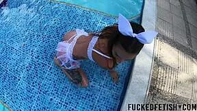 Yessica Bunny's Petite Tits and Big Ass Shine in Wetlook Pool Threesome