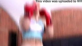 Trainer rallies friends for young boxer babe's first rough gangbang DPP with double anal creampie