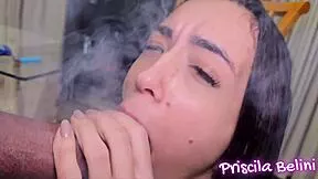 priscila belini tries first smoking fetish while getting bareback pounded by muscular guy