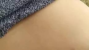 Stranger bends big booty babe over in forest for public doggy cumshot.