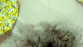 Milf Angela Jerks Hairy Pussy Waiting For Young Husband