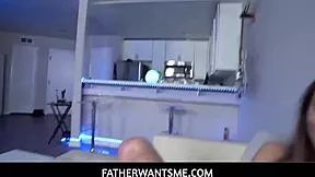 stepdaddy punishes tiny kyler quinn with pov creampie in garage taboo fuck
