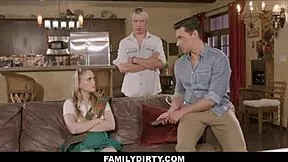 Skinny blonde 18+ stepdaughter athena fleurs joins stepdad ryan driller and stepbrother johnny palms for petite tits threesome blowjobs and monster cock pussy pounding