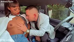 i sneak into principal's car again bend over for rough doggystyle pussy fuck deepthroat cum on ass to skip exam punishment