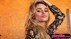 Blonde Canadian Babe Strips Petite Nude Body Outdoors