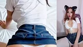 innocent teen 18+ in lingerie takes intense anal creampie while masturbating wildly