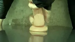 Black widow trans huge ass takes big dildo anal doggystyle training