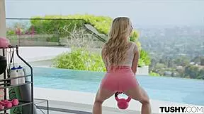 wanna see tiny blonde haley spades tiny ass double penetrated mmf crazy workout?