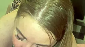 stepmom sucks my huge cock like a total pro in bedroom