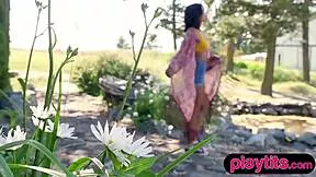 strip those perky tits outdoors asian milf