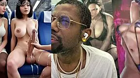 whoa big breasted blonde trans slut shoots cum from her throbbing girlcock everywhere