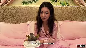 she begged for bbc on birthday but i slammed her white dick cum swallow